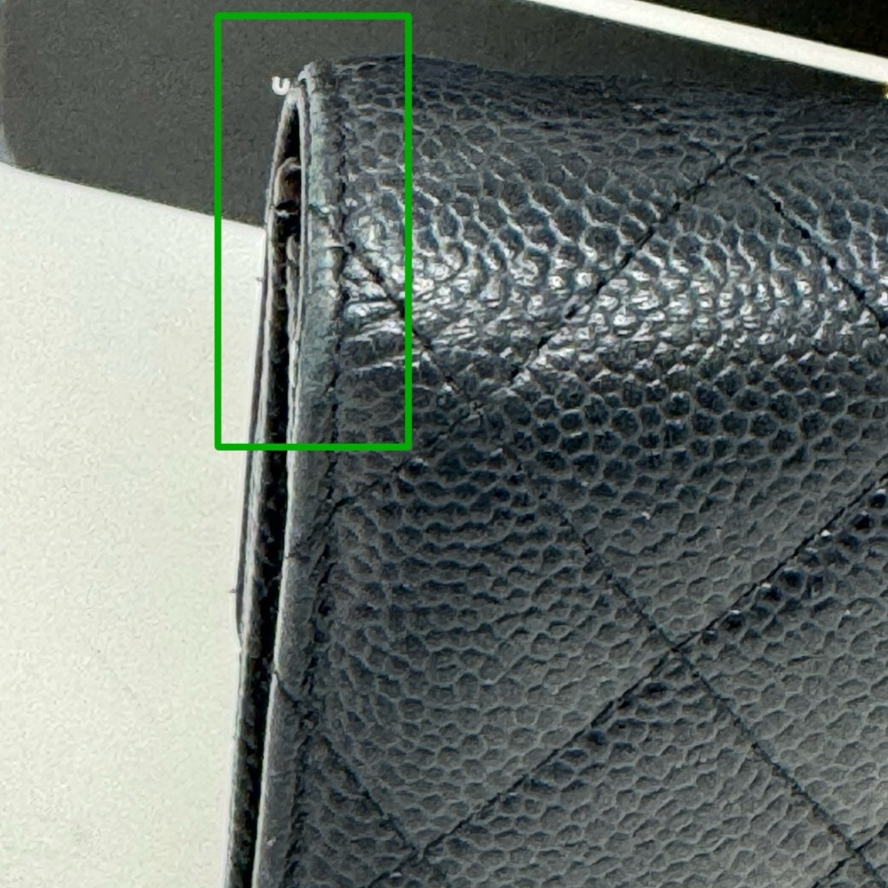 💯Authentic Chanel Black Quilted Caviar Leather Long Wallet Iconic CC Logo - Picture 9 of 9